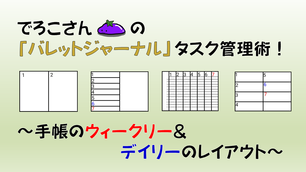 でろこさんの『バレットジャーナル』タスク管理術―手帳のウィークリー＆デイリーのレイアウト ／ タスク管理大全